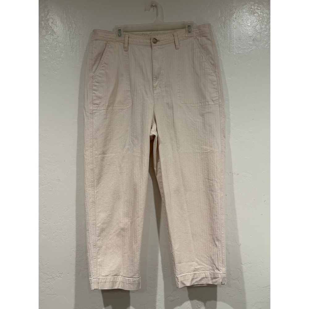 Madewell Emmett Wide-Leg Crop Pants Cream Off-White High-Rise Trousers Size XL - Picture 2 of 9